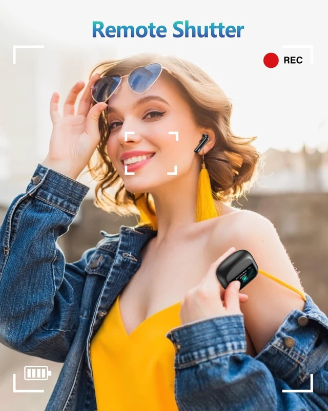 Alt view image 4 of 5 - ZIUTY Wireless Earbuds Bluetooth Headphones, ANC/ENC Noise Cancelling, Ear Buds with Multifuntional Touch Screen, 40H Stereo Sound for Sports, IPX7 Clear Calls, 5 EQ for iOS Android (Obsidian)