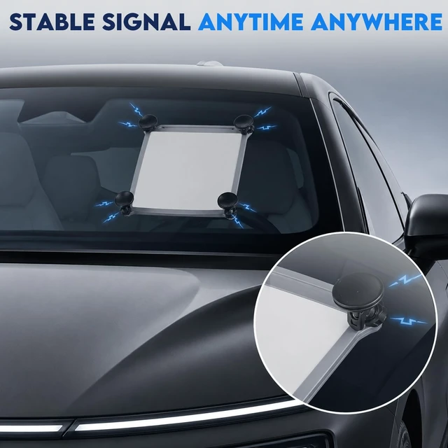 Alt view image 2 of 5 - Suction Cup Car Mount, Silicone Protective Case for Starlink Mini Camping