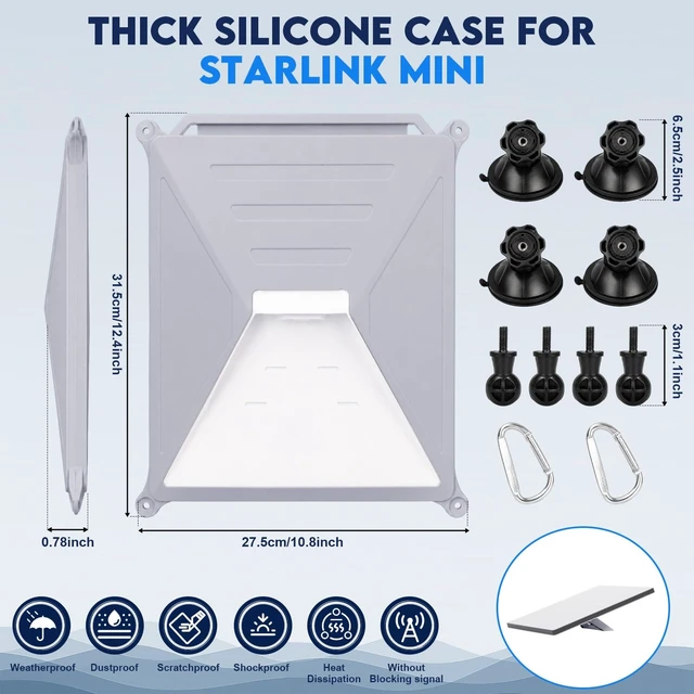 Alt view image 5 of 5 - Suction Cup Car Mount, Silicone Protective Case for Starlink Mini Camping