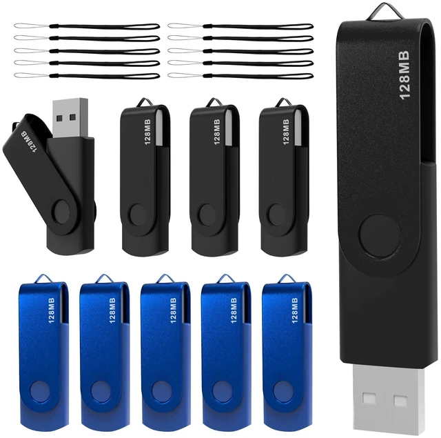 Main image of 4GB USB Flash Drive 10-Pack,DGsolo Blue/Black Thumb Drives + 10 Lanyards