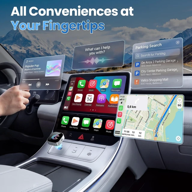 Alt view image 2 of 5 - Wireless CarPlay Adapter & Android Auto Wireless Adapter, Stable Connection