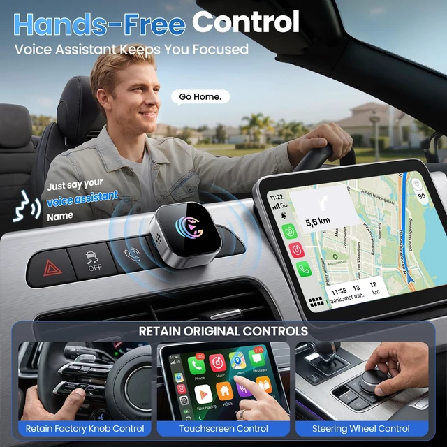 Alt view image 3 of 5 - Wireless CarPlay Adapter & Android Auto Wireless Adapter, Stable Connection