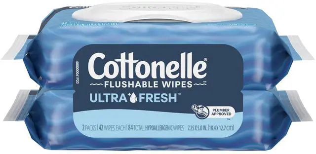 Alt view image 6 of 7 - Cottonelle Ultra Fresh Flushable Wet Wipes, 2 Flip-Top Packs