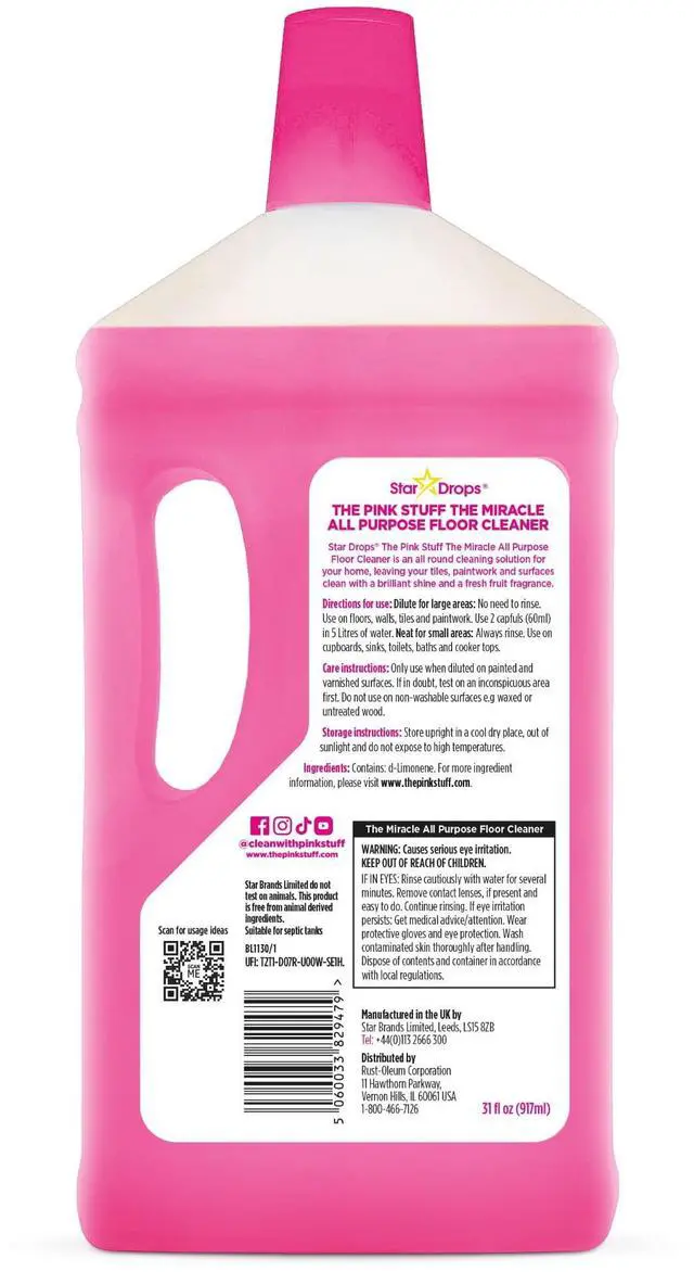 Alt view image 3 of 7 - The Pink Stuff, Miracle All-Purpose Liquid Floor Cleaner, 31 fl. oz.