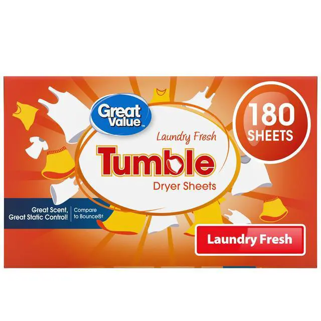 Alt view image 7 of 7 - Great Value Tumble Dryer Sheets, Laundry Fresh, 180 Count, Compare to Bounce®