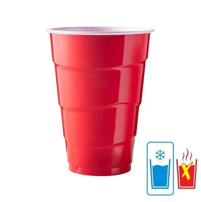 Alt view image 3 of 4 - Great Value Red Disposable Plastic Party Cups, 18 oz, 50 Count Disposable Drinking Cups for Party Picnic Events