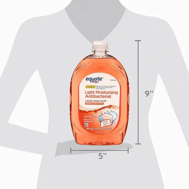 Alt view image 4 of 6 - (2 pack) Equate Light Moisturizing Antibacterial Liquid Hand Soap, 50 fl oz, Compare to Softsoap® Crisp Clean Antibacterial Hand Soap with Moisturizers Active Ingredient, Gentle Hydrating Antibacteria
