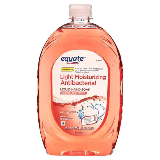 Alt view image 3 of 6 - (2 pack) Equate Light Moisturizing Antibacterial Liquid Hand Soap, 50 fl oz, Compare to Softsoap® Crisp Clean Antibacterial Hand Soap with Moisturizers Active Ingredient, Gentle Hydrating Antibacteria