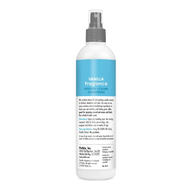 Alt view image 4 of 4 - Petkin Vanilla Fragrance with Hemp Oil, 8 fl oz, for Dogs and Cats