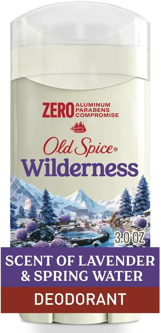 Main image of Old Spice Aluminum Free Men's Deodorant, Invisible Solid Stick, Wilderness with Lavender, 3 oz