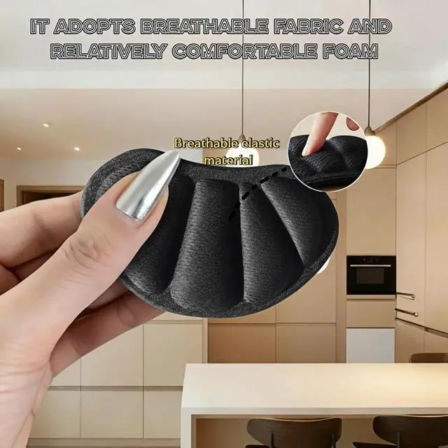 Alt view image 4 of 5 - Back of Heel Cushion Inserts, Mesh Self-Adhesive Grips Pads, Reusable Adhesive Heel Guards Liners for Boots, Loose Shoes Too Big, Improve Shoe Fit for Women Men 8 Pcs - Black