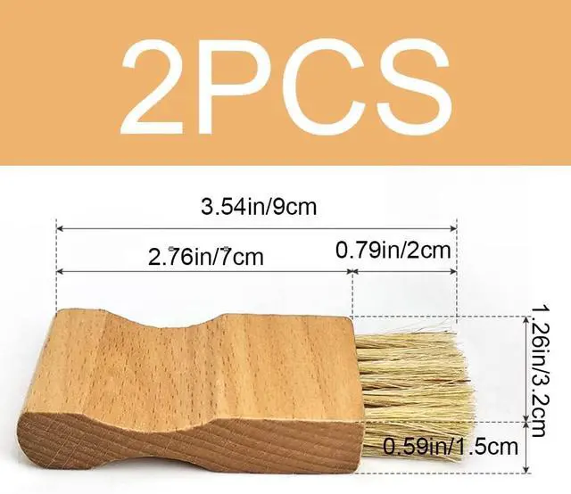 Alt view image 2 of 5 - 2 Pcs Shoe Polish Applicator Brushes Small Shoe Cleaning Brushes Wooden Handle Shine Shoes Brushes for Leather Boots Shoes Bags