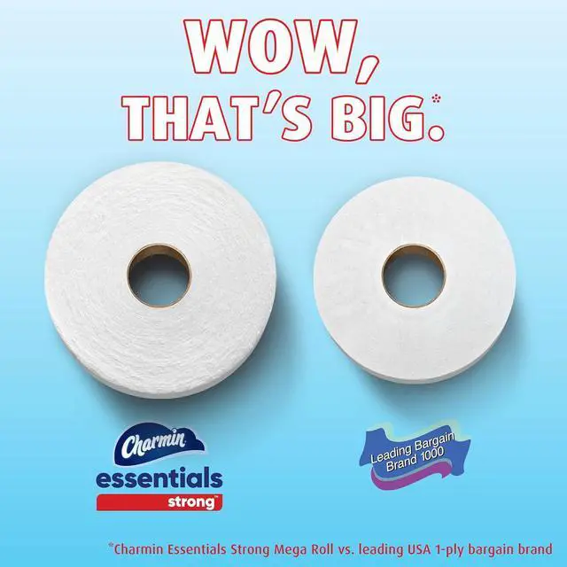 Alt view image 5 of 5 - Charmin Essentials Strong Toilet Paper 6 Mega Rolls, 429 sheets per roll