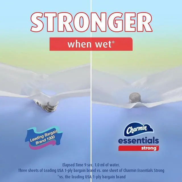 Alt view image 2 of 5 - Charmin Essentials Strong Toilet Paper 6 Mega Rolls, 429 sheets per roll