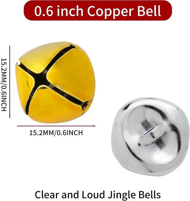 Alt view image 5 of 5 - 12 Colors Jingle Bells for Crafting, 60PCS Colorful Small Bell for Crafts, 0.59 Inch Bulk Christmas Bells for Home Decorations, Multi-Color Mini Jingle Bell for Pets and Party Decor