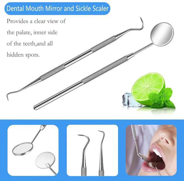 Alt view image 3 of 4 - Dental Tools, Professional Plaque Remover Teeth Cleaning Tool Kit, Stainless Steel Dental Pick Tartar Scraper Tooth Cleaner, Oral Care Hygiene Set for Dentist Personal Pets with Storage Box