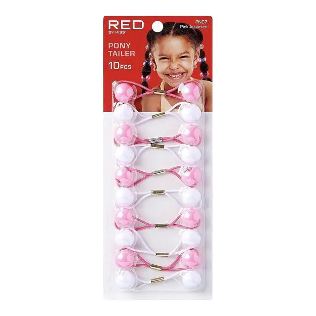 Alt view image 3 of 5 - RED by Kiss 10 Pack 16mm Spherical Hair Ties, Bubble Ponytail Holders for Kids, Girls, Women, Infants, Double Bead Colorful Elastic Hair Accessories with Balls (Pink Comb