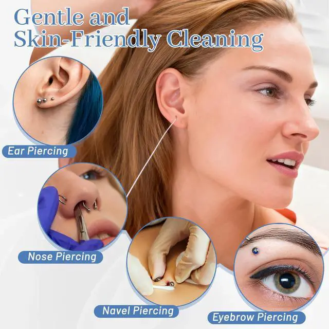 Alt view image 3 of 7 - Ear Piercing Cleaner 300pcs 5 Colors Disposable Piercing Cleaning Floss Ear Care Cleaning Tool for Women Men