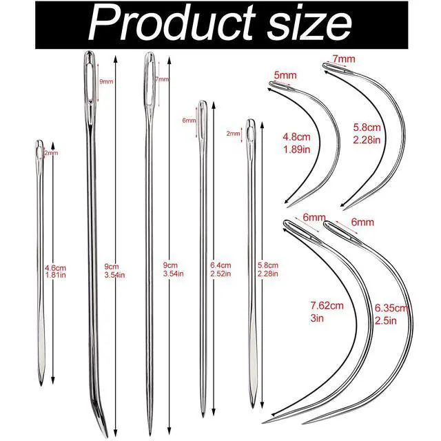 Alt view image 2 of 6 - Veroave 9-Piece Curved Sewing Needles for Upholstery