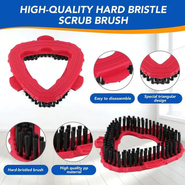 Alt view image 5 of 6 - Scrub Head For Easywring 1-Tank System, Hard Bristle Rotating Mop Scrub Brush Attachment For Tile, Bathroom, Kitchen, Deck And Floor Cleaning, 1-Pack