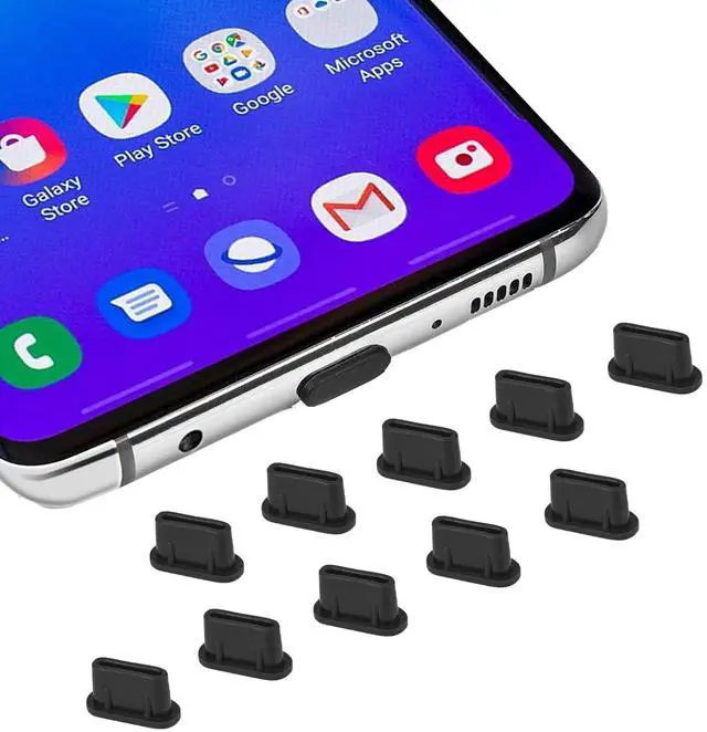 Main image of 10-Pack USB-C Dust Plug Charger Port Protector for iPhone 17/16/15 Pro Max, Samsung Galaxy S26/S24/S23/S22 Ultra S21, All USB-C Devices and MacBook Laptops