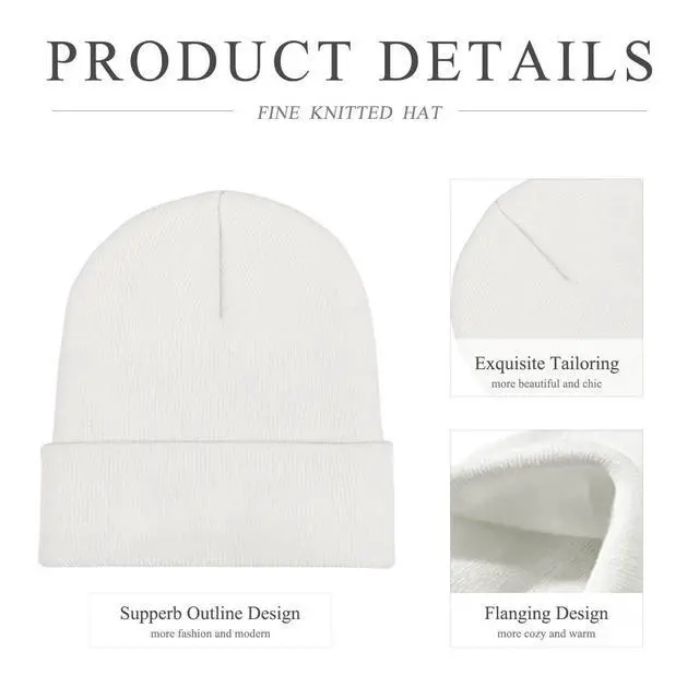 Alt view image 7 of 7 - Custom Knit Cuffed Beanie Hat with Your Own Image Text Logo