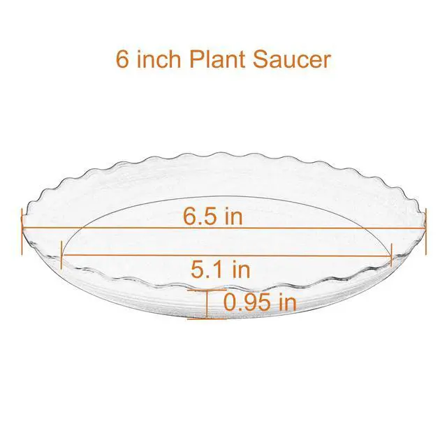 Alt view image 2 of 7 - 6-Pack Plant Saucers, 6 Inch Heavy Duty No Holes Plastic Plant Trays for Indoor, Black