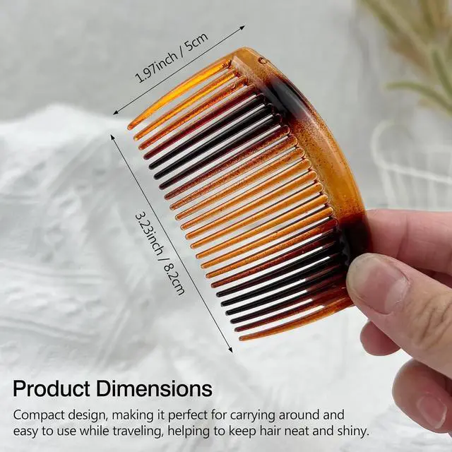 Alt view image 7 of 7 - 2-Pack Tortoiseshell Curved Side Comb, 3.23-Inch Strong Hold Comb for All Hair Types, Perfect for Bun and Updo Styling, Elegant Women's Hair Accessories
