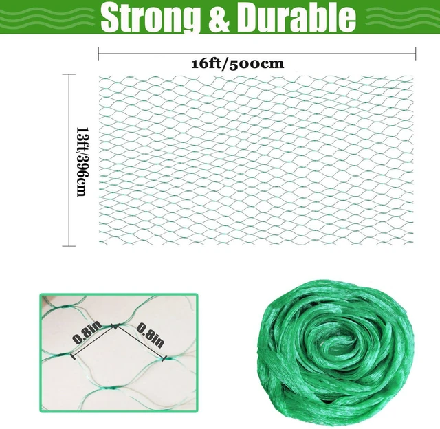 Alt view image 7 of 7 - Bird Netting 13.3x16.6ft for Garden, Chicken Coop, Deer, Squirrel, Poultry Protection, Fruit Trees, Vegetables
