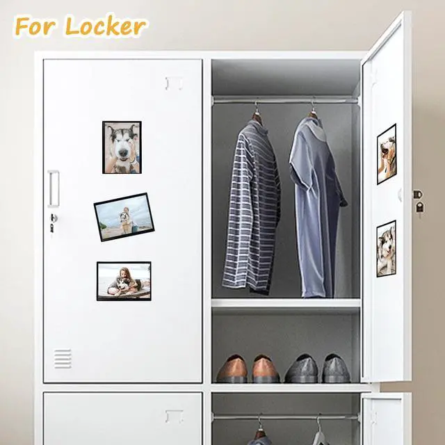 Alt view image 6 of 7 - Magnetic Photo Frame, Holds 10.16x15.24cm Photos, Reusable Black Magnet Fridge Photo Sleeve for Refrigerator, Locker, Office Cabinet (Black, 6 Pack)