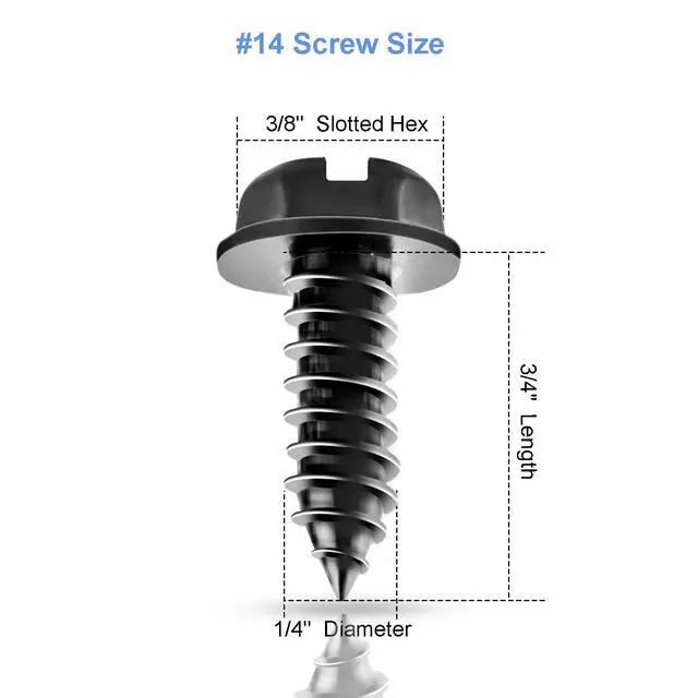 Alt view image 6 of 7 - 8 Sets Premium Stainless Steel License Plate Screw Kit, Rustproof and Anti-Rattle License Plate Bolts (Black)