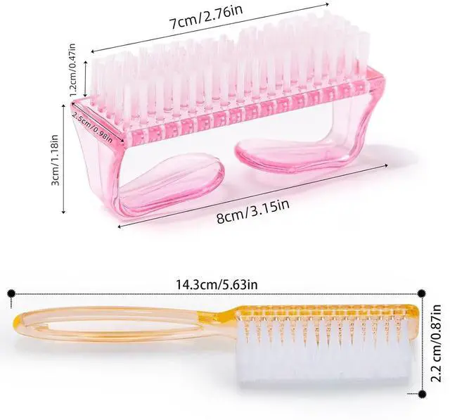 Alt view image 5 of 6 - 5-Piece Handle Grip Nail Brush Set, Finger Nail Scrubber Cleaning Brush for Toe and Nail Cleaning, Men Women Pedicure Tool Set, Multicolor
