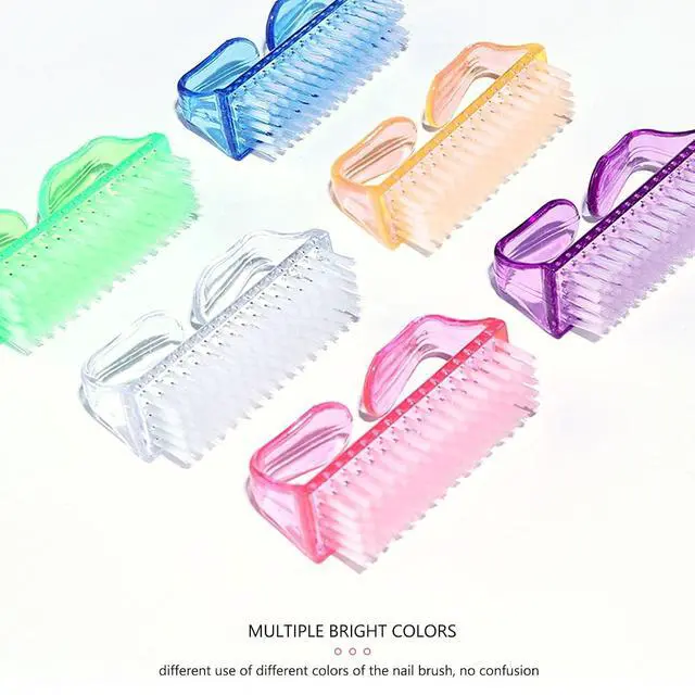 Alt view image 3 of 6 - 5-Piece Handle Grip Nail Brush Set, Finger Nail Scrubber Cleaning Brush for Toe and Nail Cleaning, Men Women Pedicure Tool Set, Multicolor