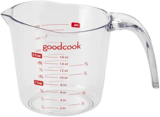 Main image of GoodCook 2-Cup Liquid Measuring Cup with Ounces and Milliliters Markings, Clear, Ergonomic Handle, Easy-Read Lines