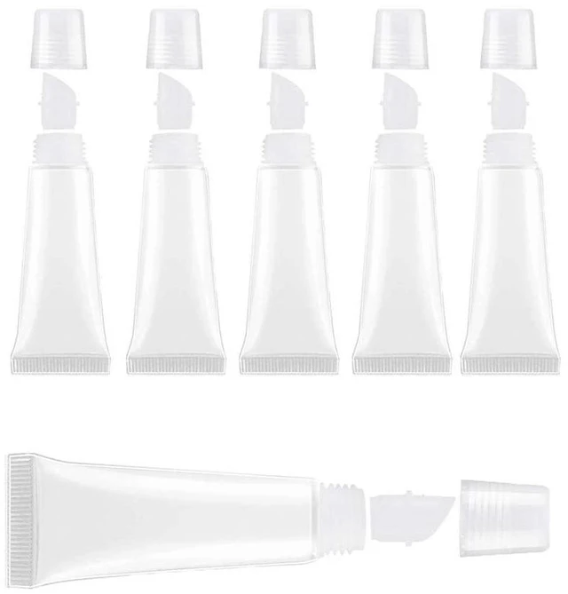 Main image of Quacc 6-Pack Empty Lip Gloss Tubes 8ml Clear Soft Mini Refillable Squeeze Tubes for DIY Lip Gloss Makeup Travel