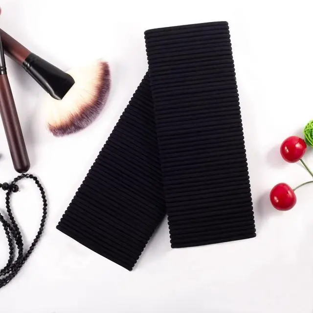 Alt view image 6 of 6 - Sderoq 100 Pack Women's Elastic Hair Ties, 4mm Black Ponytail Holders, 2-inch Diameter Elastic Bands for Medium to Thick Hair