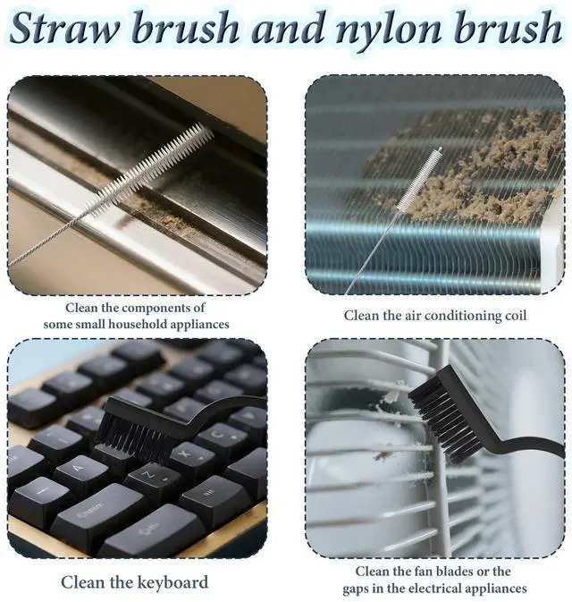 Alt view image 3 of 7 - 15-Piece Crevice Cleaning Brush, Hard Bristle Brush, Grout Cleaning Brush for Kitchen, Bathroom, Sink and Dead Corners