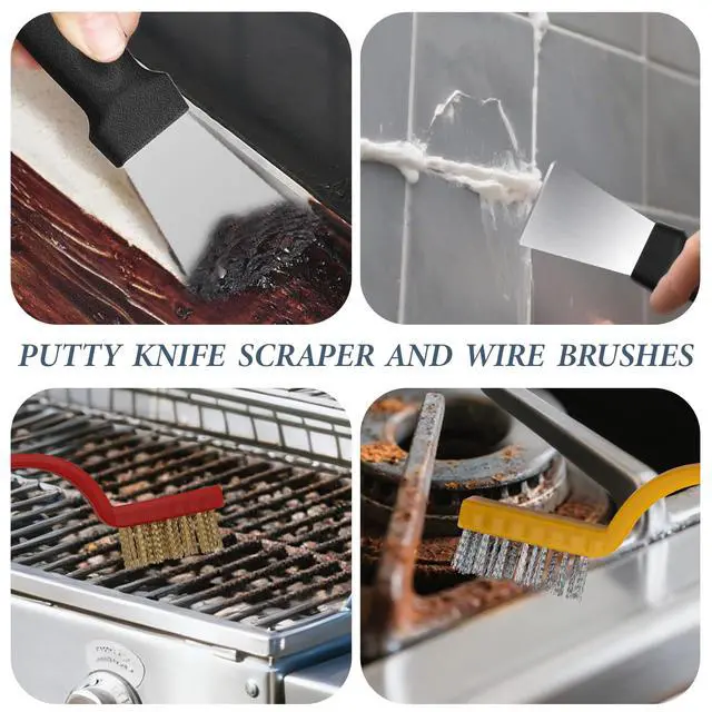 Alt view image 5 of 7 - 15-Piece Crevice Cleaning Brush, Hard Bristle Brush, Grout Cleaning Brush for Kitchen, Bathroom, Sink and Dead Corners