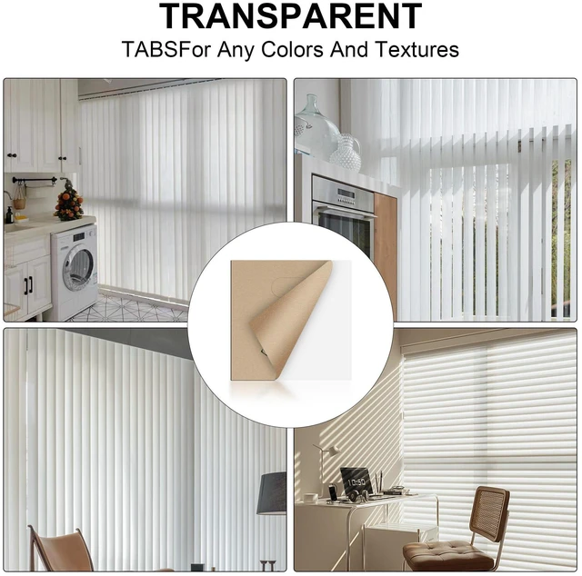 Alt view image 3 of 7 - 60-Pack Transparent Vertical Blind Repair Labels, Replacement Parts Fixing Kit, Replacement Slats