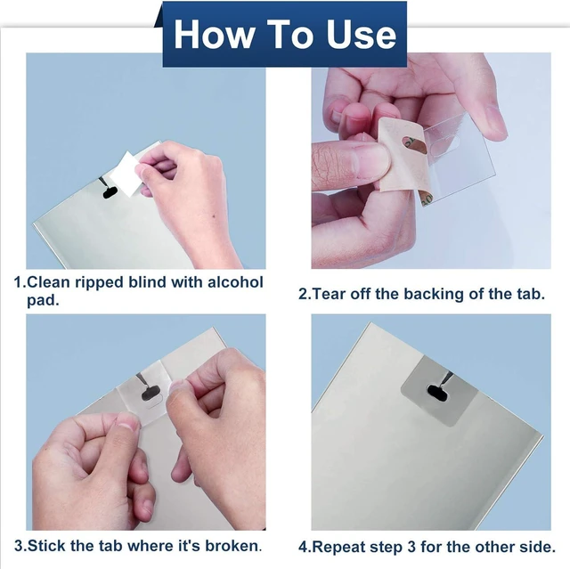 Alt view image 4 of 7 - 60-Pack Transparent Vertical Blind Repair Labels, Replacement Parts Fixing Kit, Replacement Slats