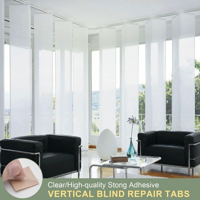 Alt view image 6 of 7 - 60-Pack Transparent Vertical Blind Repair Labels, Replacement Parts Fixing Kit, Replacement Slats