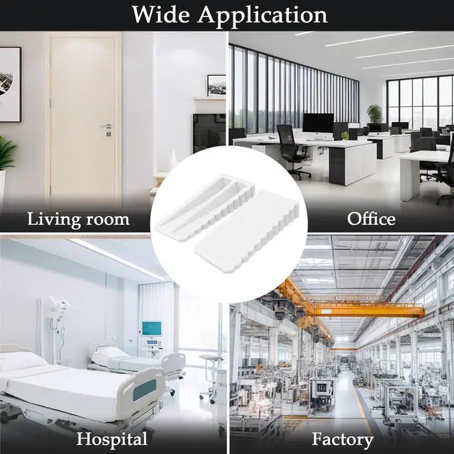 Alt view image 2 of 6 - 4 Pack Mini Door Stopper, Scuff-Resistant Rubber Door Wedge, for Bottom of Door, for Bedroom and Office, White