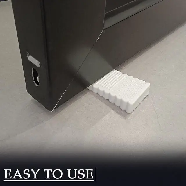Alt view image 4 of 6 - 4 Pack Mini Door Stopper, Scuff-Resistant Rubber Door Wedge, for Bottom of Door, for Bedroom and Office, White
