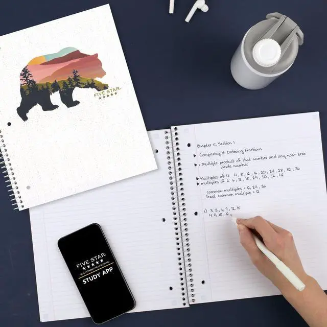 Alt view image 2 of 7 - Five Star National Wildlife Federation Spiral Notebook + Study App, 1 Subject, College Ruled, 11" x 8.5", 80 Sheets, Forest Bear, 1 Count (820088FM)