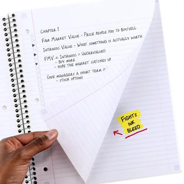 Alt view image 3 of 6 - Five Star 820233F Spiral Notebook 1 Subject College Ruled 8-1/2" x 11" 80 Sheets Fights Ink Bleed Water Resistant Covers Organic Lines + Study App