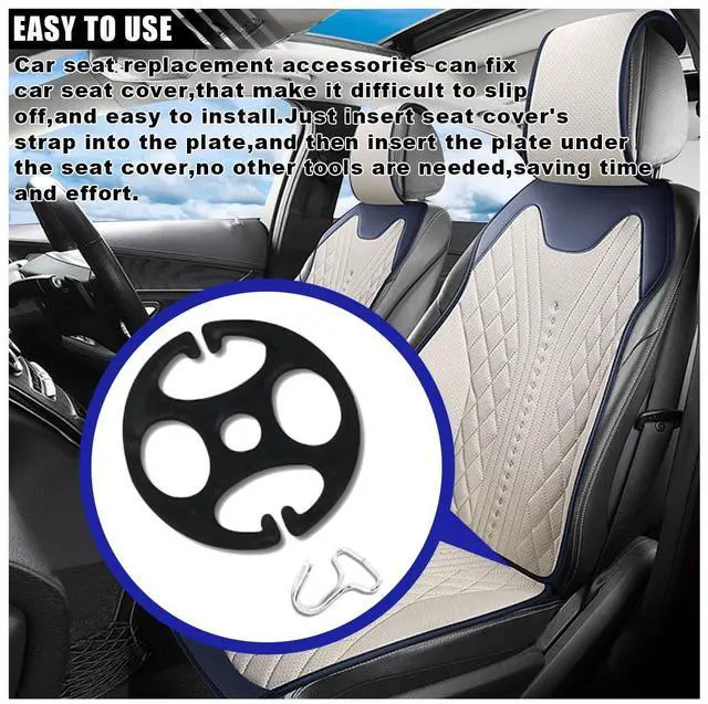 Alt view image 6 of 6 - 12pcs Metal Hooks and 12pcs Plastic Clips for Car Seat Cover Replacement, Black