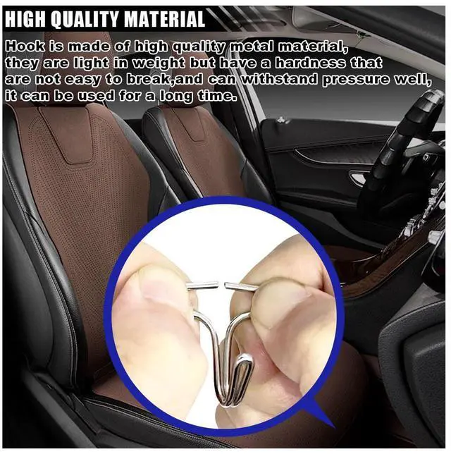 Alt view image 5 of 6 - 12pcs Metal Hooks and 12pcs Plastic Clips for Car Seat Cover Replacement, Black
