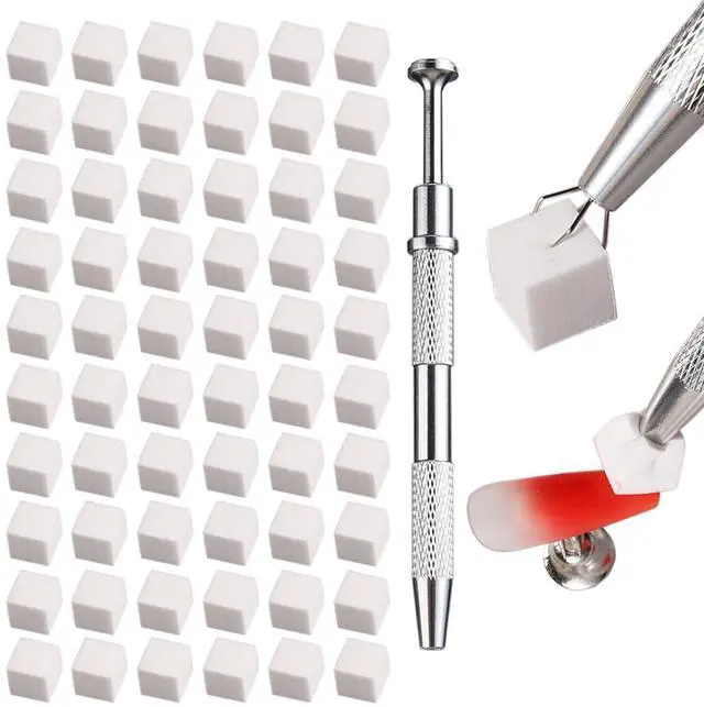 Main image of Fcozpjk 100 Pieces Soft Sponge Gripper Pen for Gradient and Halo Nail Art Brushes, Professional Nail Art Tool Accessories