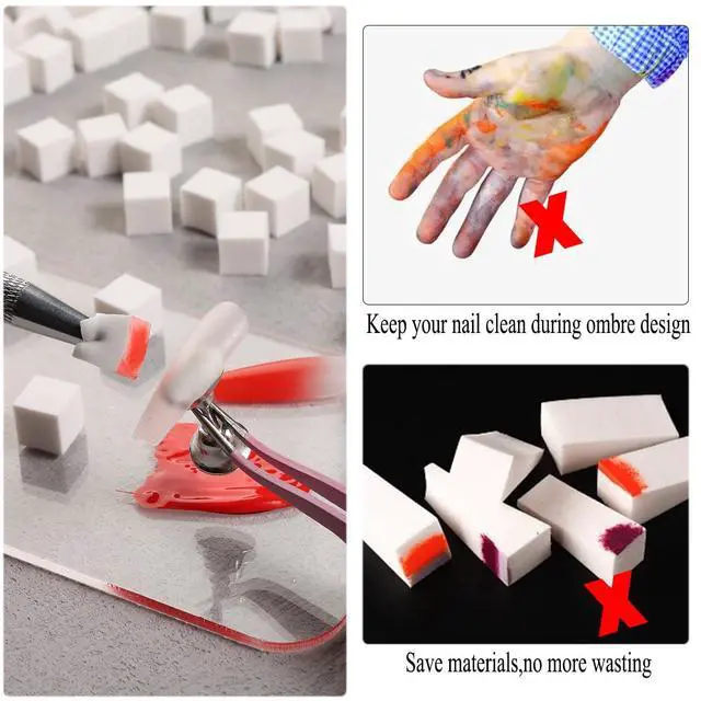 Alt view image 2 of 6 - Fcozpjk 100 Pieces Soft Sponge Gripper Pen for Gradient and Halo Nail Art Brushes, Professional Nail Art Tool Accessories