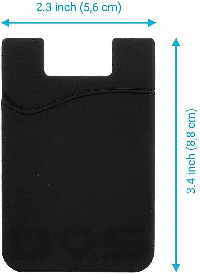 Alt view image 2 of 7 - Sticky Phone Wallet for iPhone, Android and Flat Cases - Silicone, Holds Credit Cards, Business Cards, Cash and ID, Black (1-Pack)